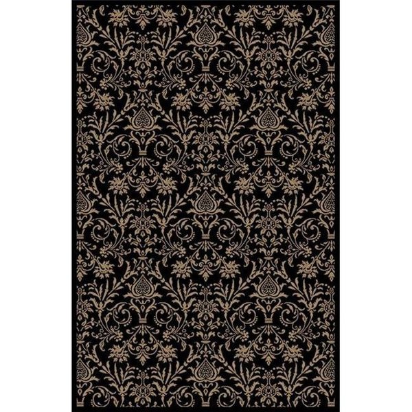 Concord Global Trading Concord Global 49437 7 ft. 10 in. x 9 ft. 10 in. Jewel Damask - Black 49437